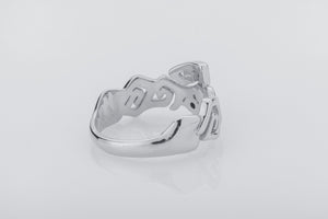 Sea Wave Foam Ring with Gem, 925 silver - vikingworkshop