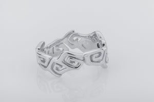 Sea Wave on the Shore Ring with Gem, 925 silver - vikingworkshop