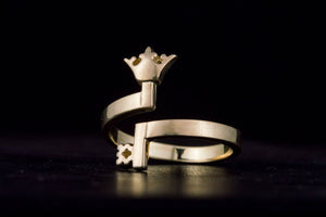 14K Gold Ring with Key Handmade Jewelry - vikingworkshop