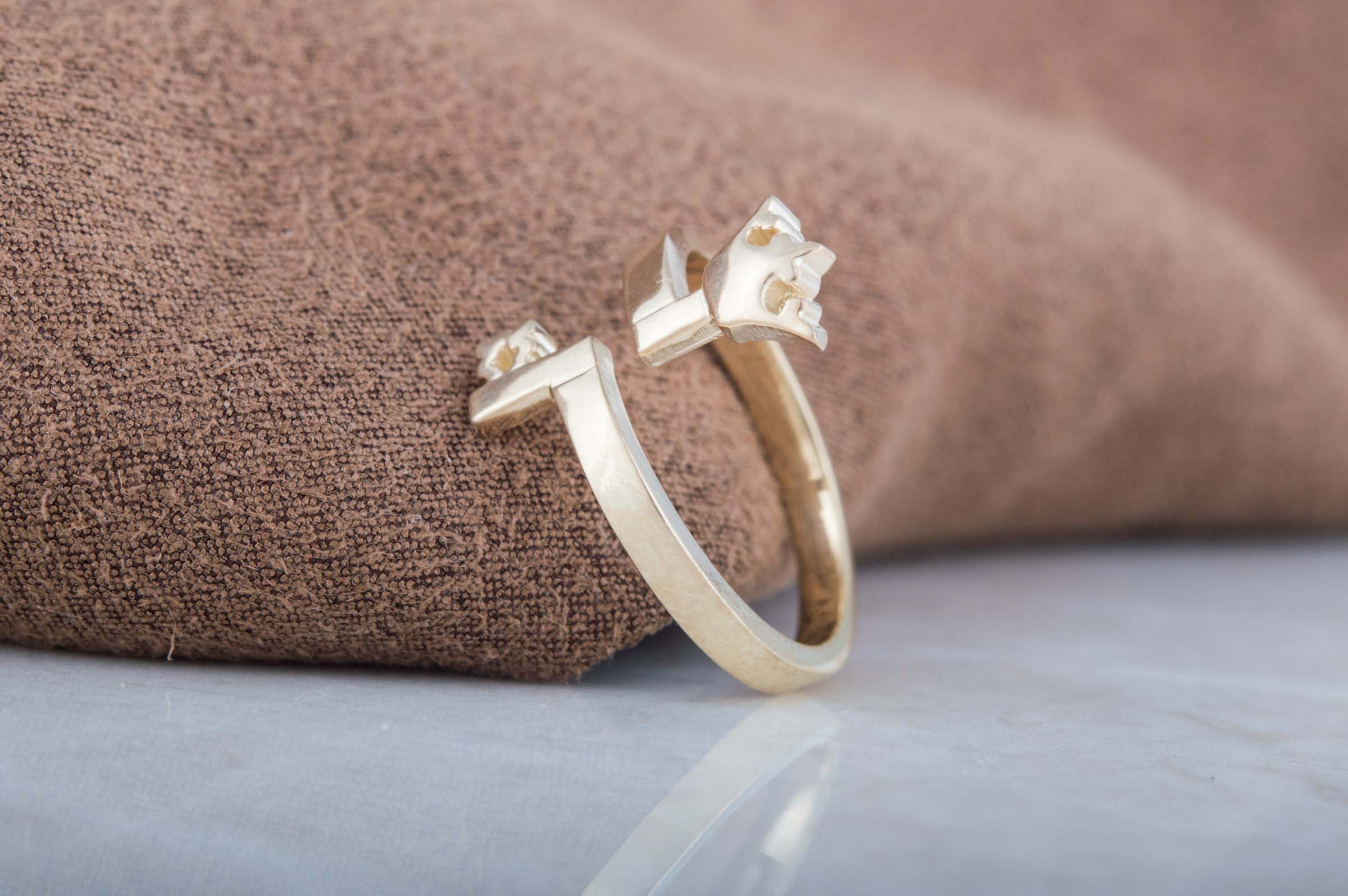 14K Gold Ring with Key Handmade Jewelry - vikingworkshop