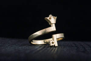 14K Gold Ring with Key Handmade Jewelry - vikingworkshop