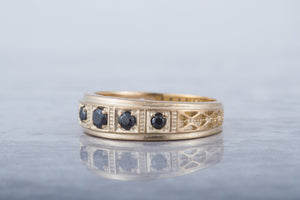 14K Gold Ring with Cubic Zirconia Gem Unique Fashion Jewelry - vikingworkshop