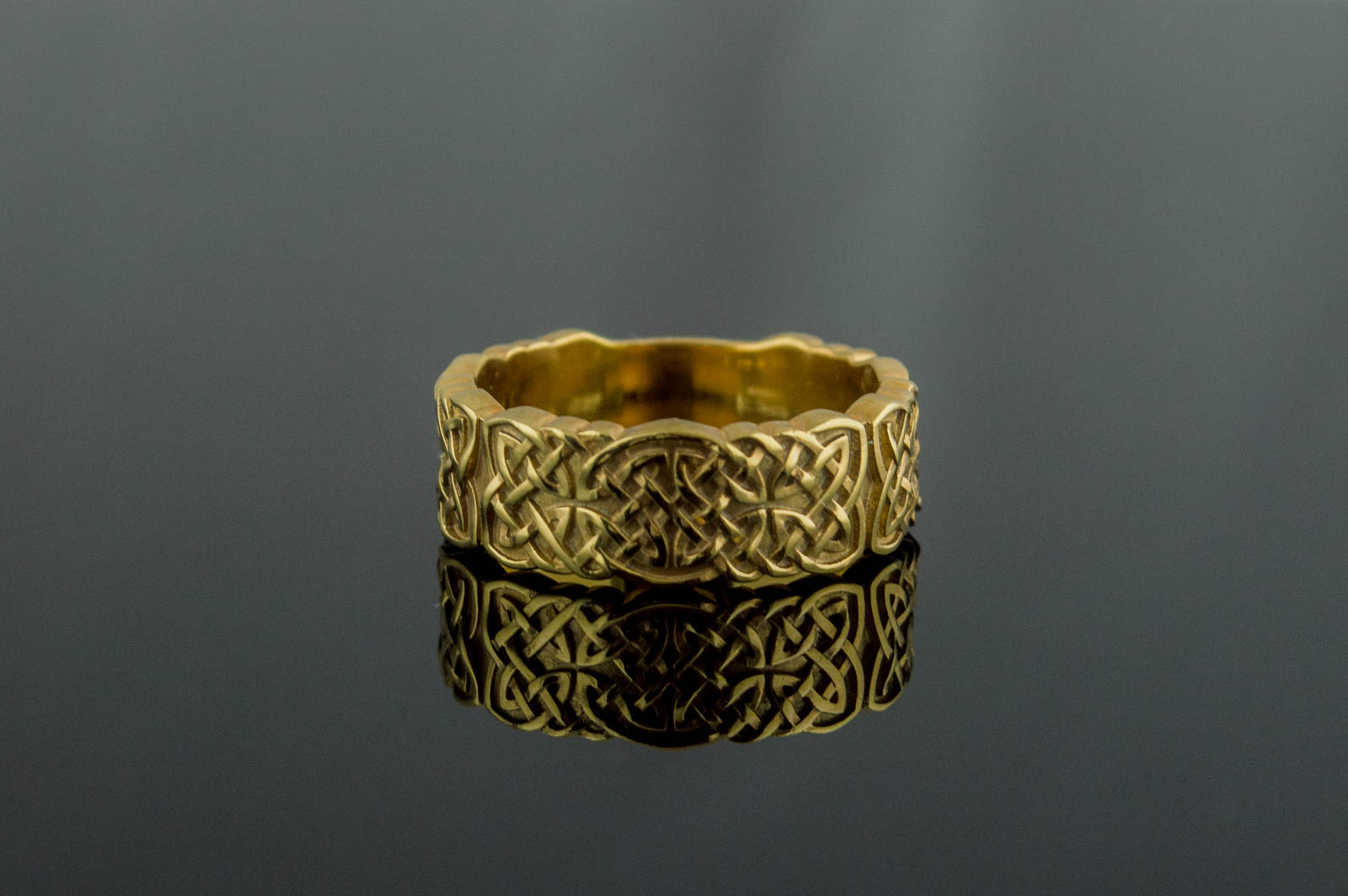 Gold Norse Ornament Ring Unique Jewelry - vikingworkshop