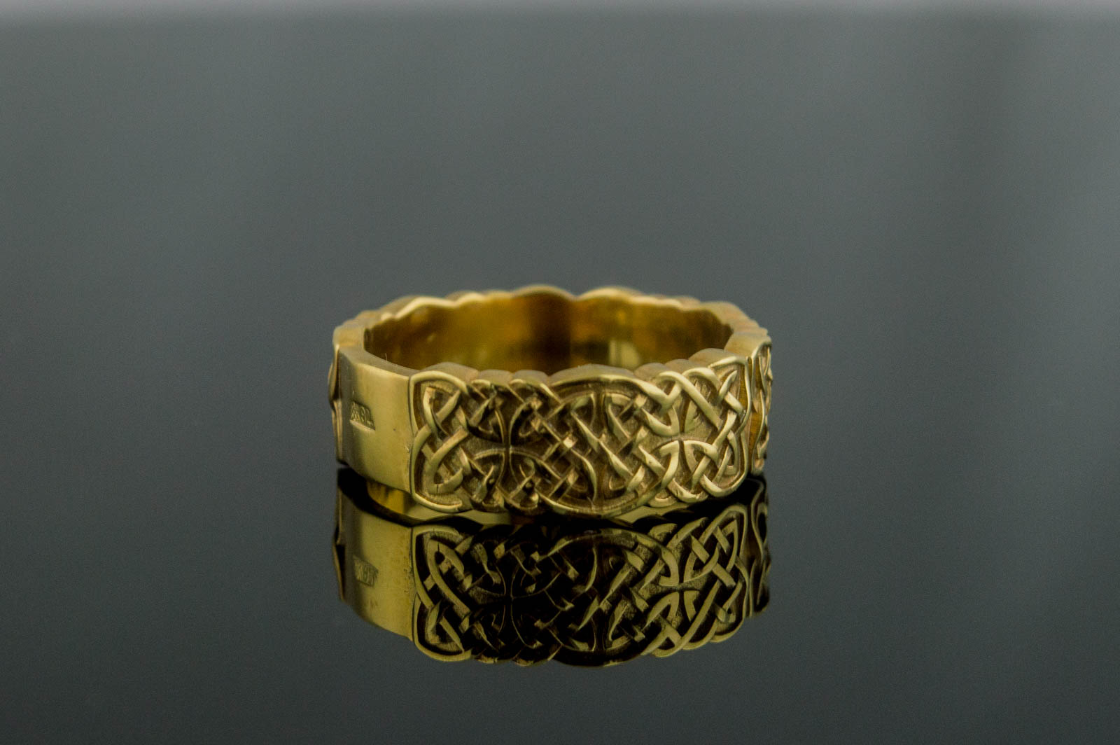 Gold Norse Ornament Ring Unique Jewelry - vikingworkshop