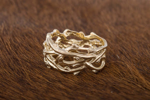 14K Gold Plexus Branches Ring Norse Jewelry - vikingworkshop