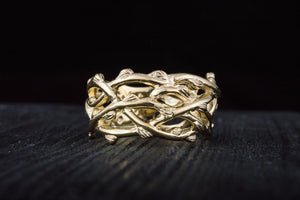 14K Gold Plexus Branches Ring Norse Jewelry - vikingworkshop