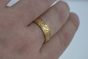 Ornament Ring Gold Handcrafted Jewelry - vikingworkshop