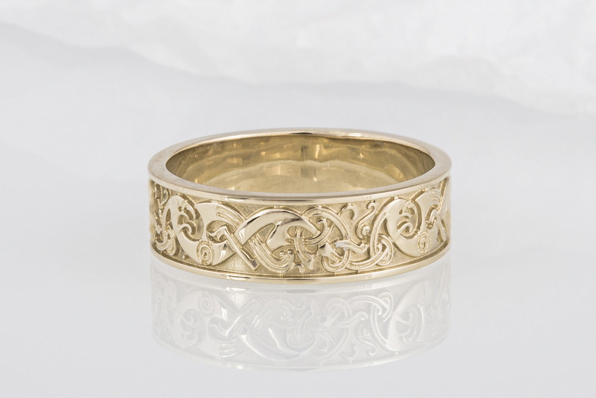 Ornament Ring Gold Handcrafted Jewelry - vikingworkshop