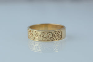 Ornament Ring Gold Handcrafted Jewelry - vikingworkshop