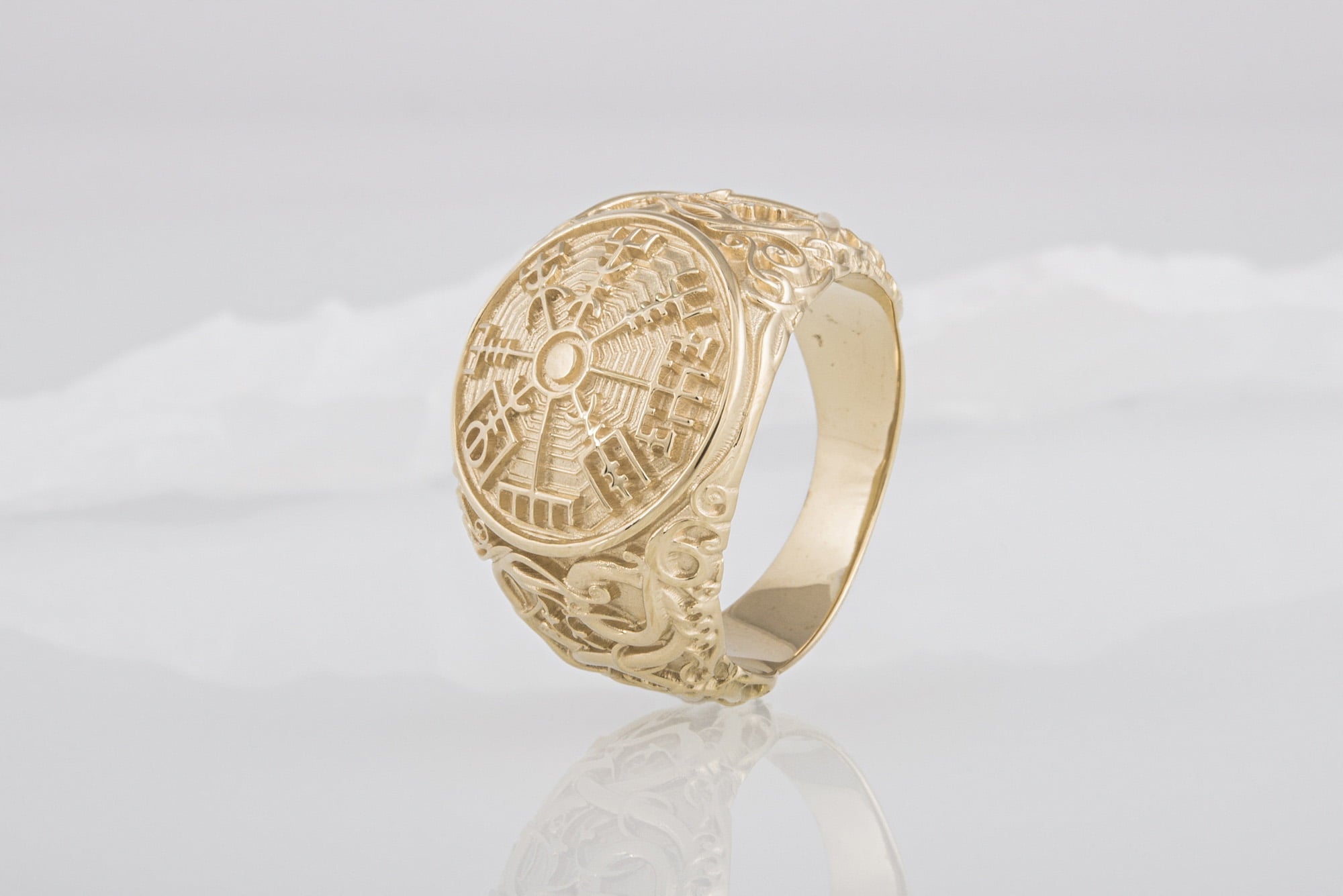 Spectre Ring Gold Unique Jewelry - vikingworkshop