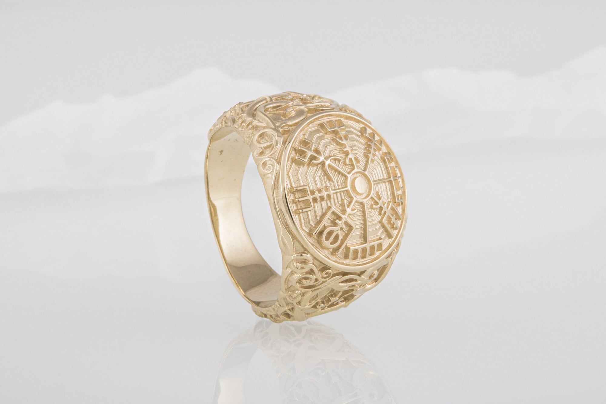 Spectre Ring Gold Unique Jewelry - vikingworkshop