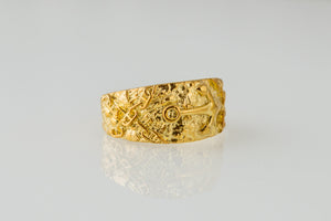 Ring with Anchor Symbol Gold Handmade Unique Jewelry - vikingworkshop