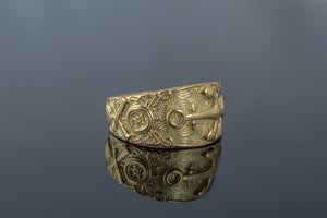 Unique Ring with Anchor Symbol Gold Handcrafted Jewelry - vikingworkshop