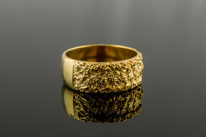 Gold Ring with Flower Ornament Unique Handmade Jewelry - vikingworkshop