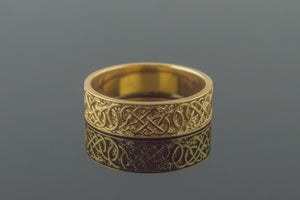 Urnes Ornament Ring Gold Handcrafted Jewelry - vikingworkshop