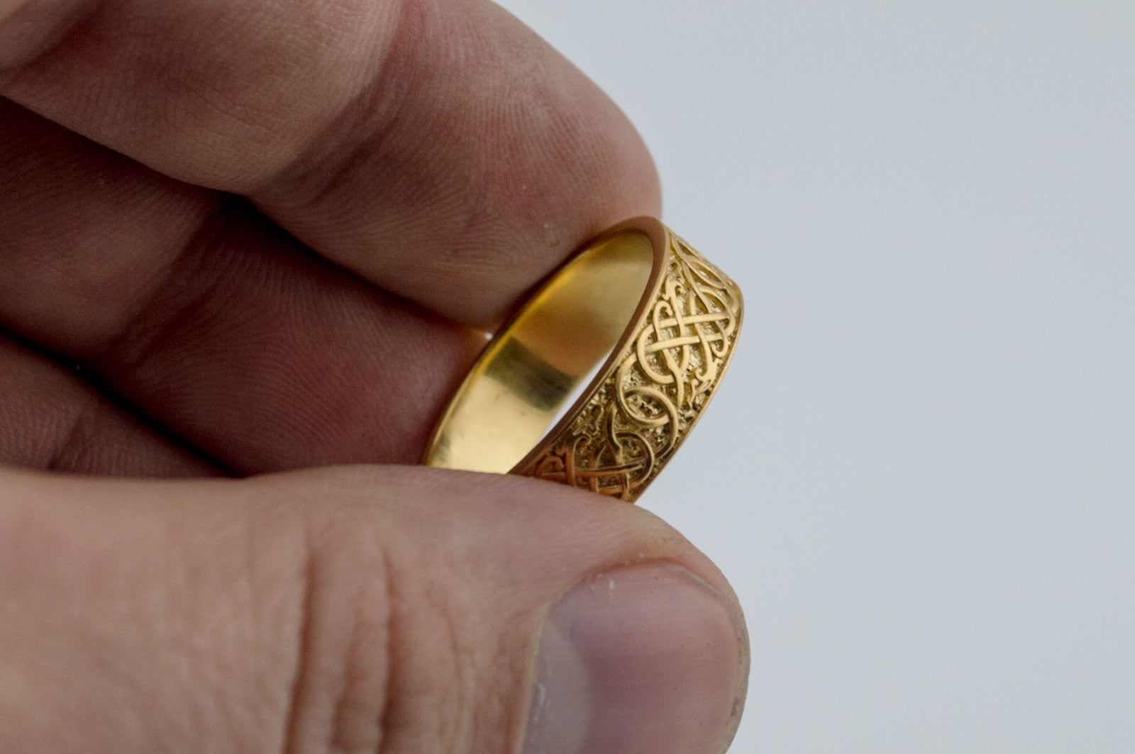 Urnes Ornament Ring Gold Handcrafted Jewelry - vikingworkshop