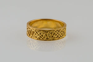 Urnes Ornament Ring Gold Handcrafted Jewelry - vikingworkshop