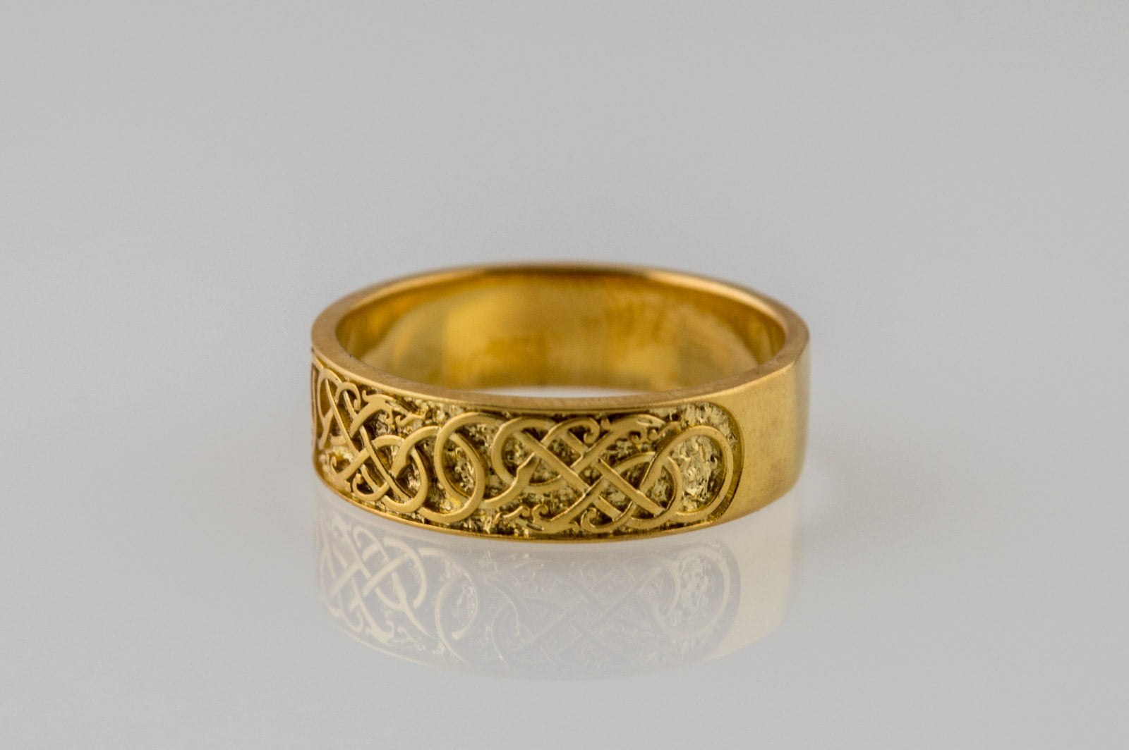 Urnes Ornament Ring Gold Handcrafted Jewelry - vikingworkshop