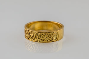 Urnes Ornament Ring Gold Handcrafted Jewelry - vikingworkshop