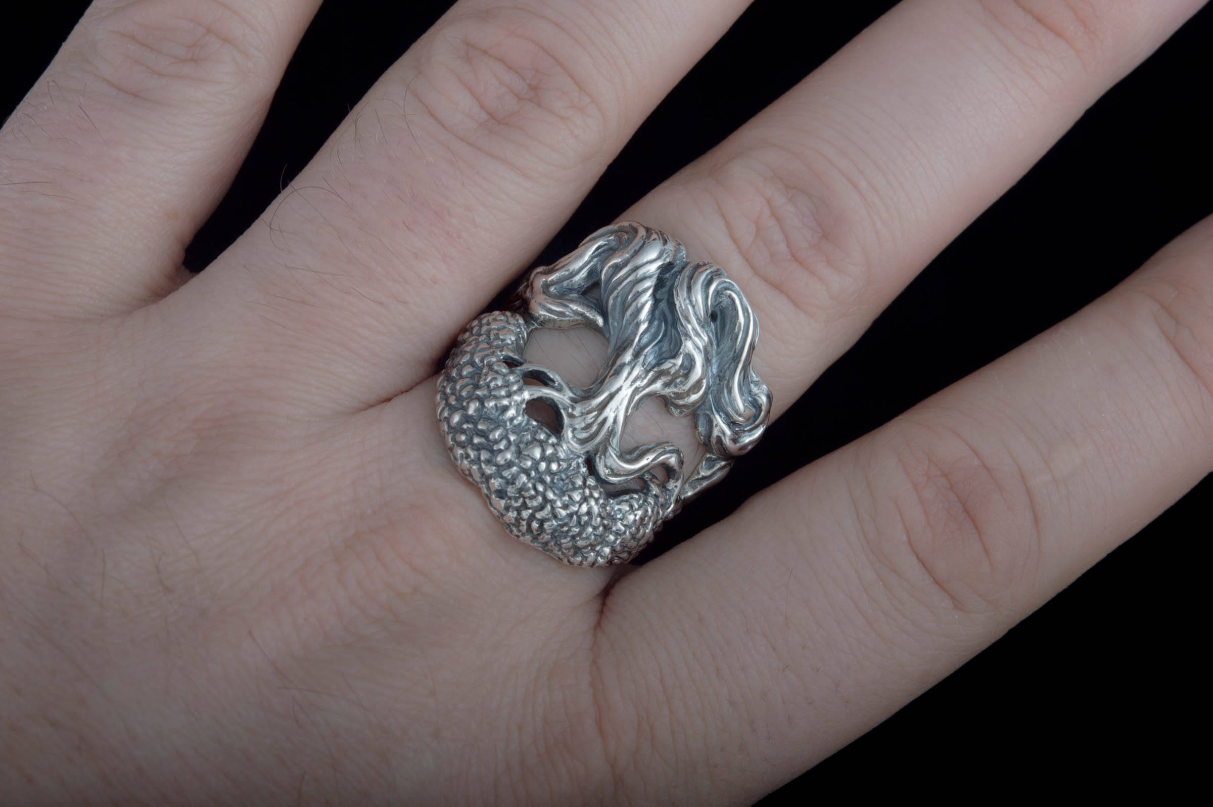 Yggdrasil World Tree Sterling Silver Viking Ring - vikingworkshop