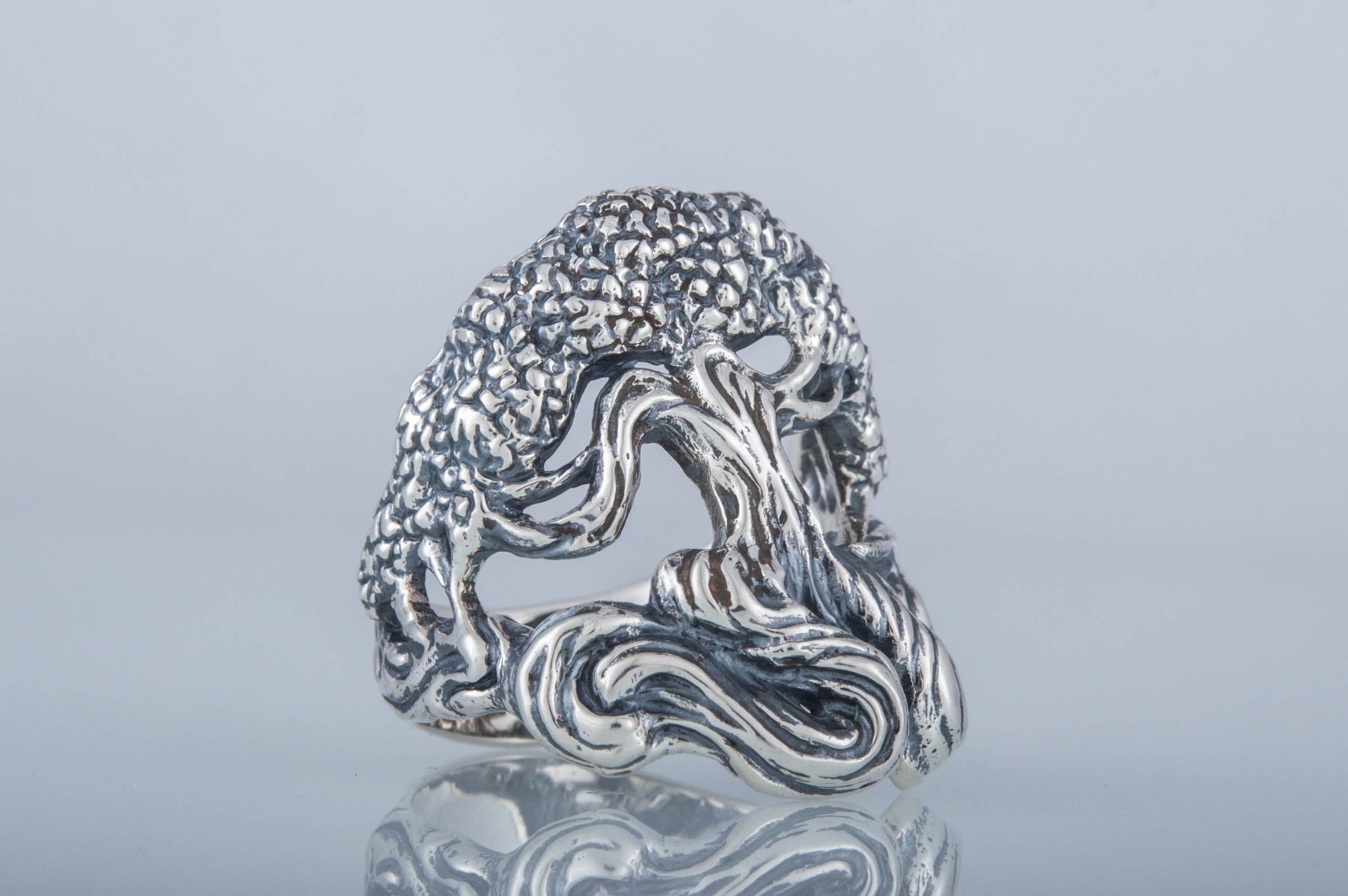 Yggdrasil World Tree Sterling Silver Viking Ring - vikingworkshop