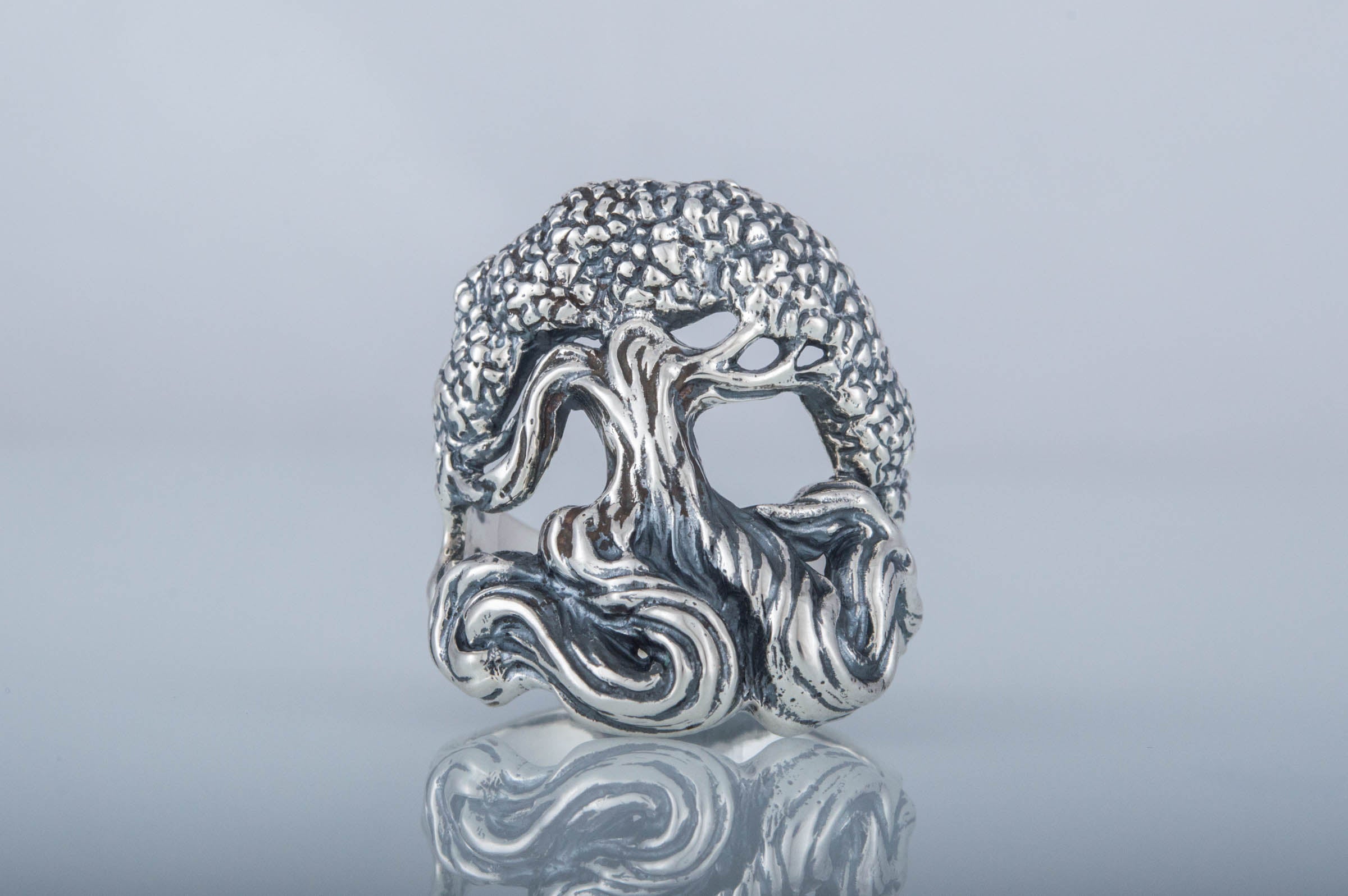 Yggdrasil World Tree Sterling Silver Viking Ring - vikingworkshop