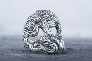 Yggdrasil World Tree Sterling Silver Viking Ring - vikingworkshop