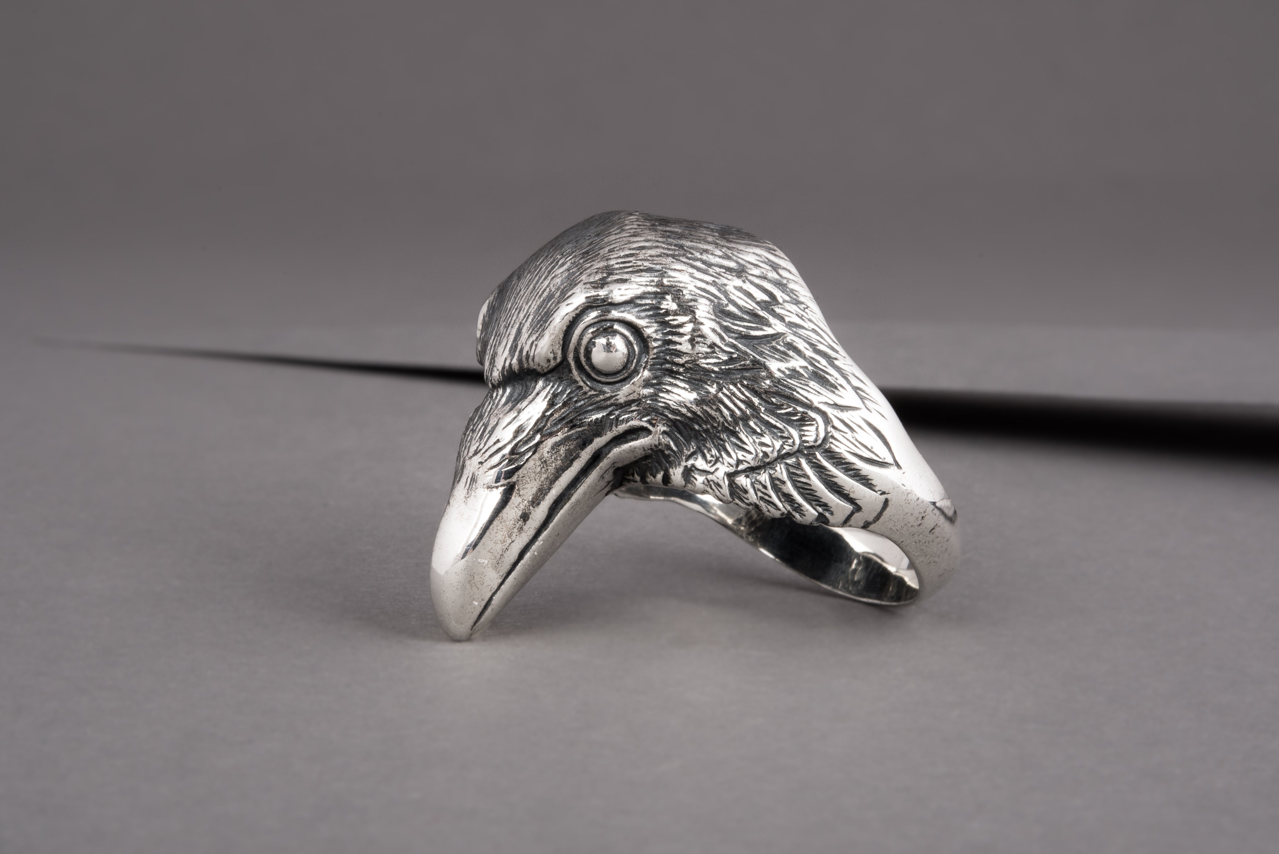 Raven Sterling Silver Viking Ring