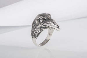 Raven Sterling Silver Viking Ring - vikingworkshop