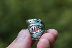 Shark Sterling Silver Animal Ring Unique Jewelry - vikingworkshop