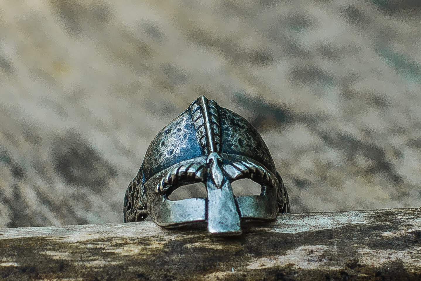 Viking Helmet Sterling Silver Unique Ring Viking Jewelry - vikingworkshop