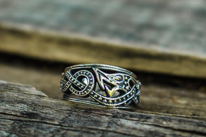 Jormungandr Ring Sterling Silver Handcrafted Norse Jewelry - vikingworkshop