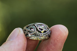 Jormungandr Ring Sterling Silver Handcrafted Norse Jewelry - vikingworkshop