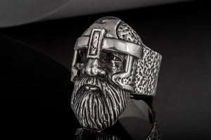 Odin Allfather Sterling Silver Unique Viking Ring Norse Jewelry - vikingworkshop