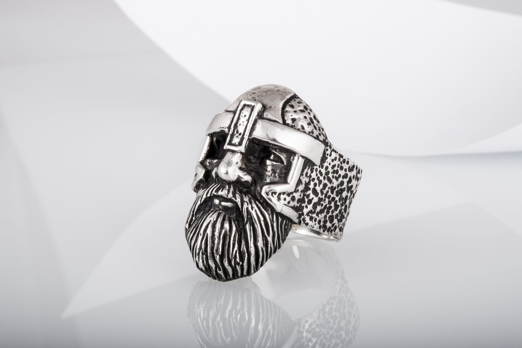 Odin Allfather Sterling Silver Unique Viking Ring Norse Jewelry - vikingworkshop