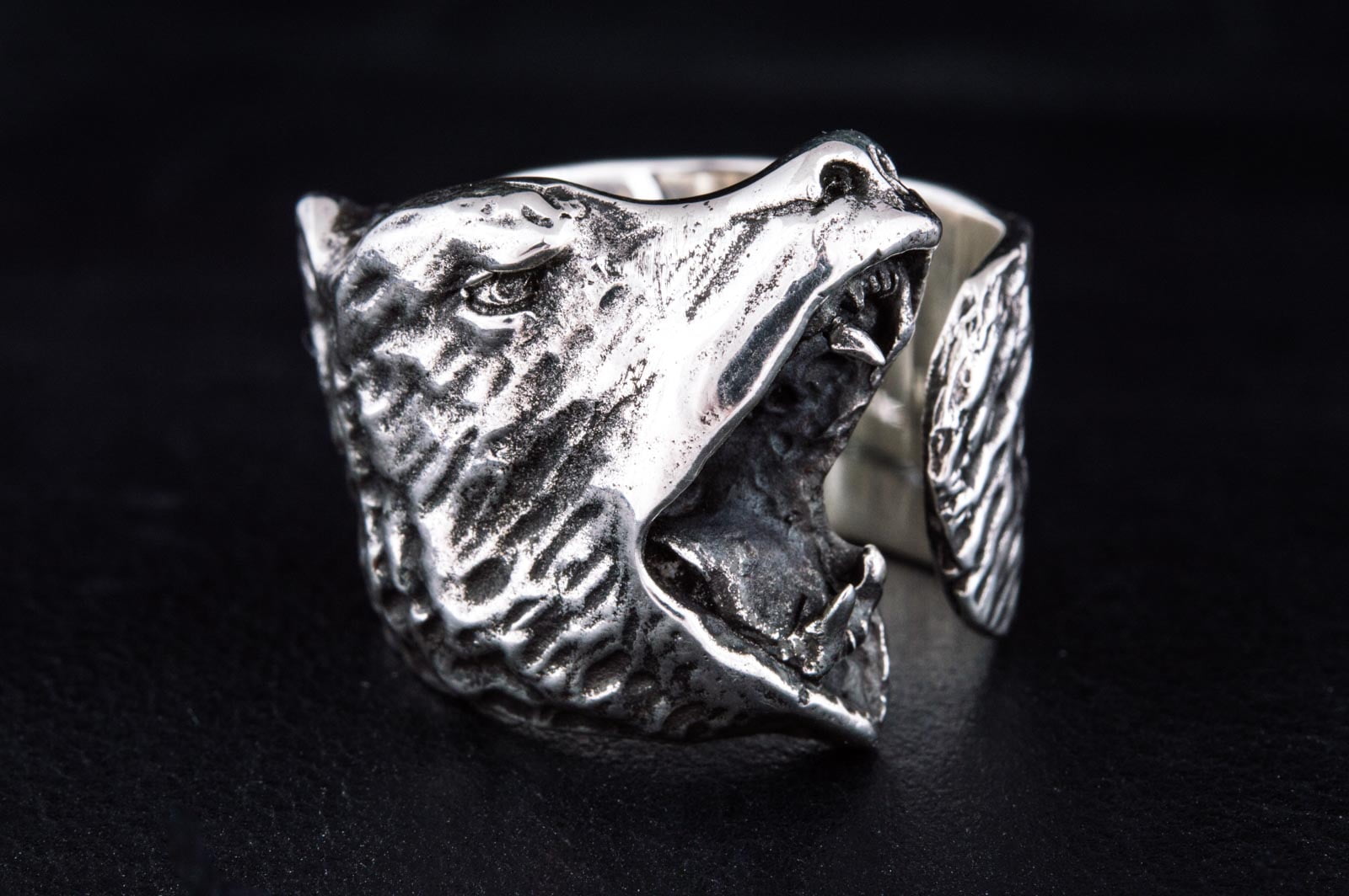 Bear Sterling Silver Animal Ring Unique Jewelry - vikingworkshop