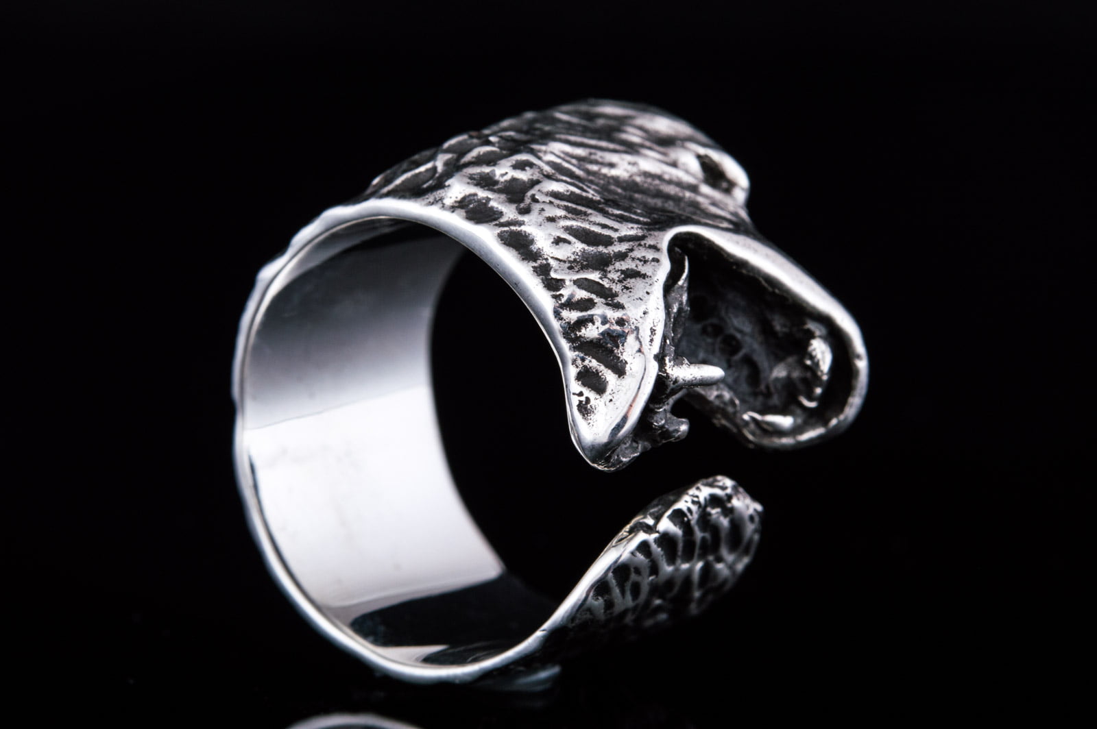 Bear Sterling Silver Animal Ring Unique Jewelry - vikingworkshop