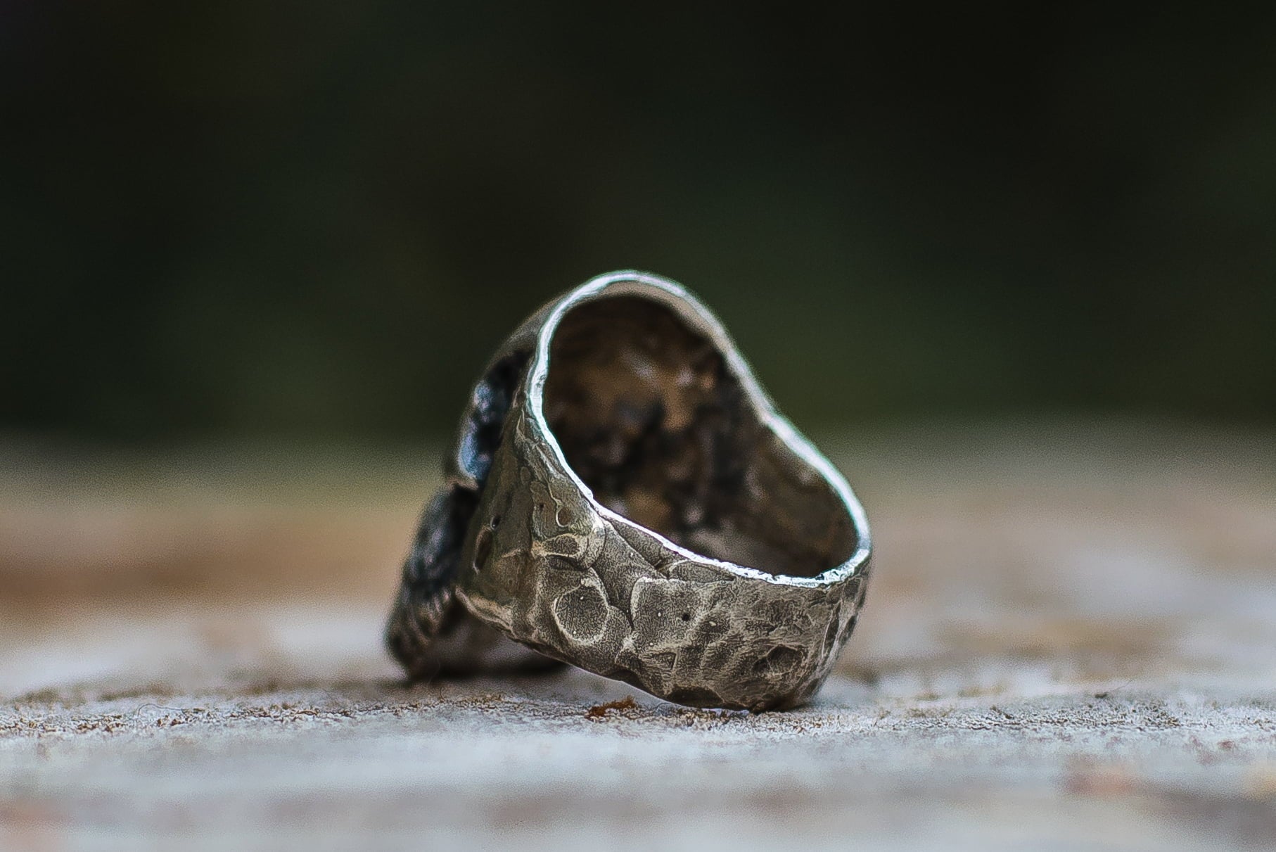 Bearded Skull Sterling Silver Unique Ring Biker Jewelry - vikingworkshop