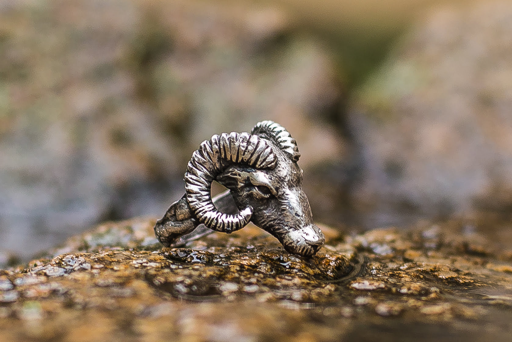 Ram Ring Sterling Silver Unique Animal Jewelry