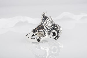 Gas Mask Ring Handmade Sterling Silver Unique Jewelry - vikingworkshop