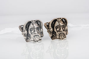 Thor with Goats Unique Massive Sterling Silver Viking Ring - vikingworkshop