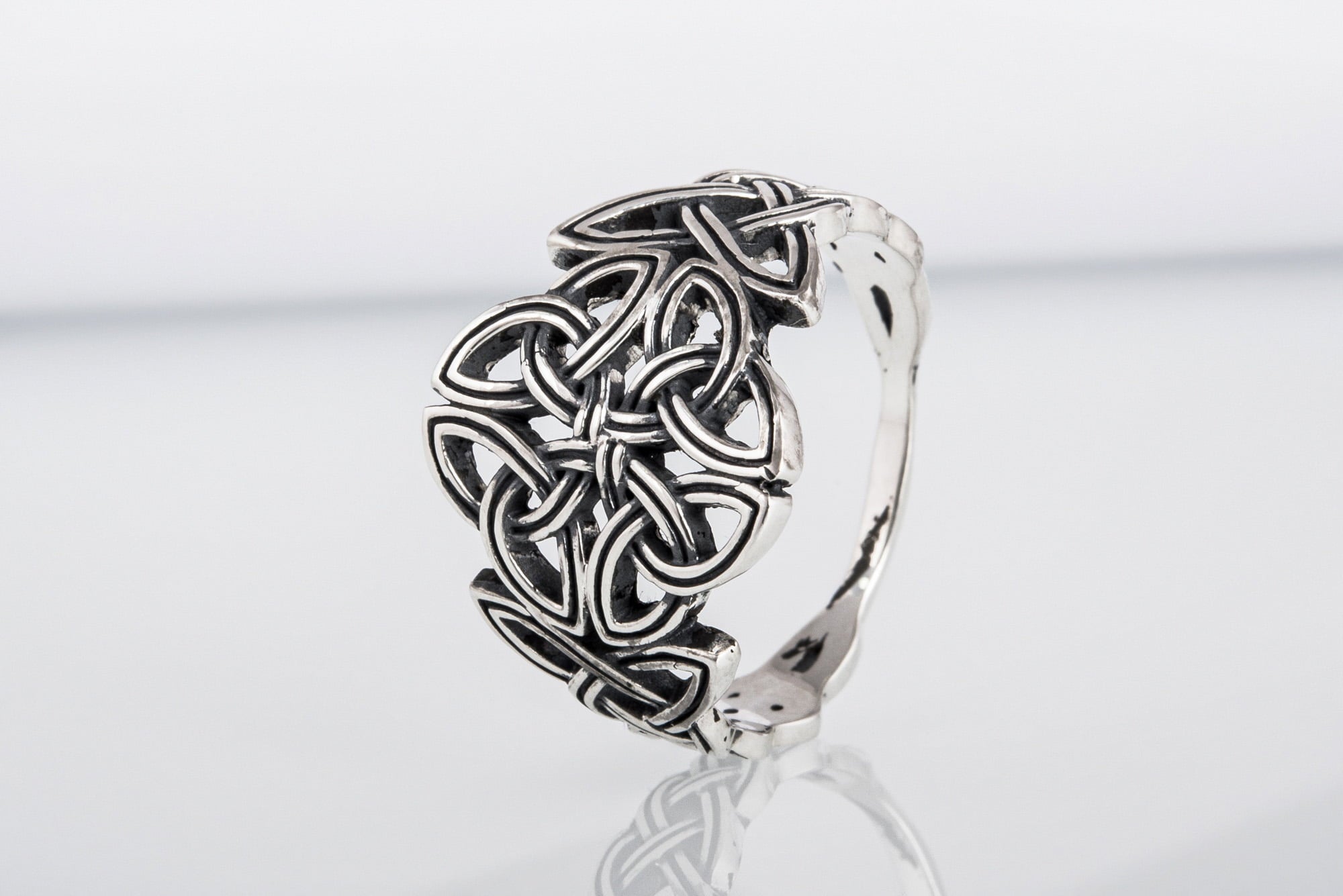 Celtic Ornament Ring Handmade Sterling Silver Celtic Ring - vikingworkshop