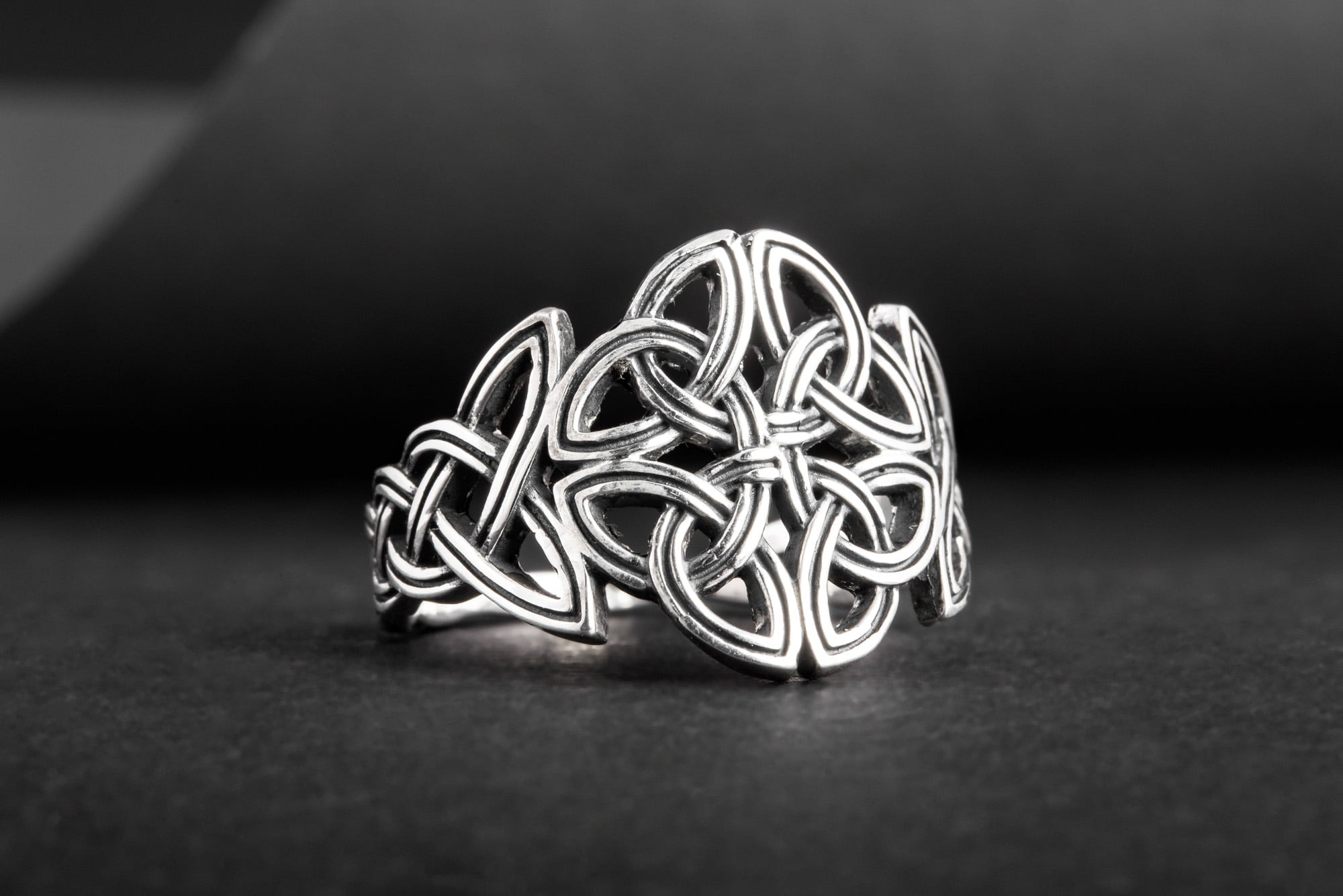 Celtic Ornament Ring Handmade Sterling Silver Celtic Ring - vikingworkshop