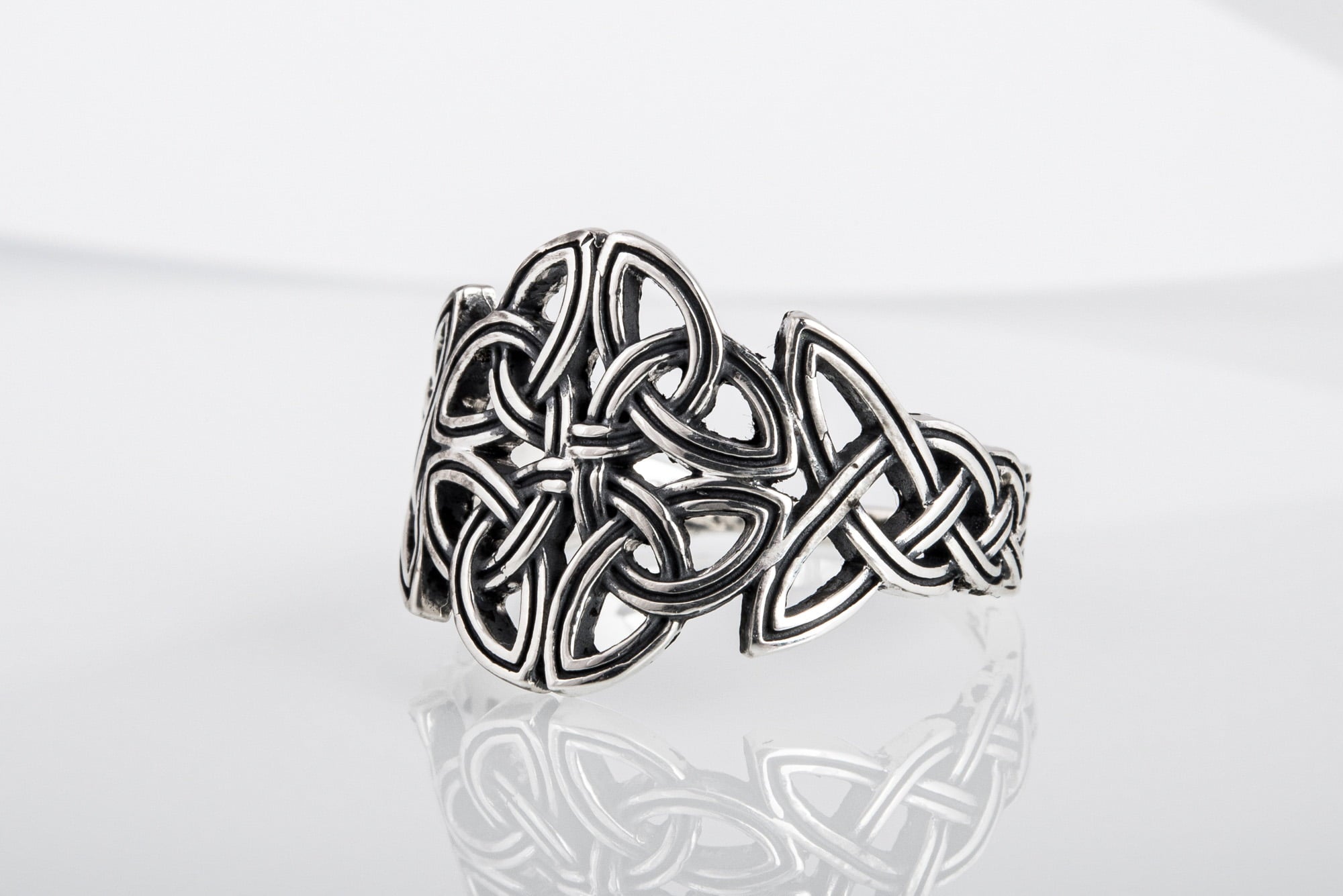 Celtic Ornament Ring Handmade Sterling Silver Celtic Ring - vikingworkshop