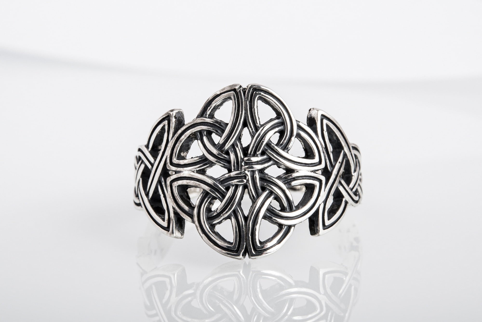 Celtic Ornament Ring Handmade Sterling Silver Celtic Ring - vikingworkshop