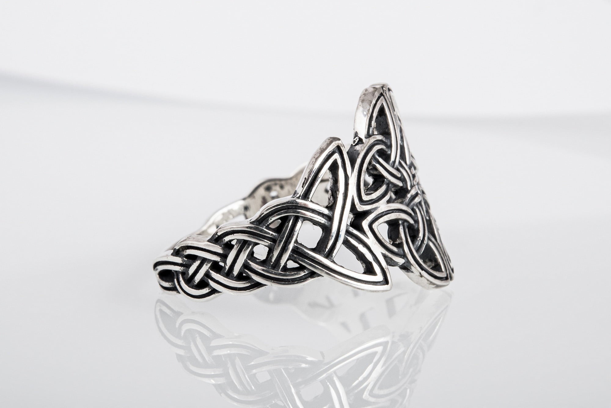 Celtic Ornament Ring Handmade Sterling Silver Celtic Ring - vikingworkshop