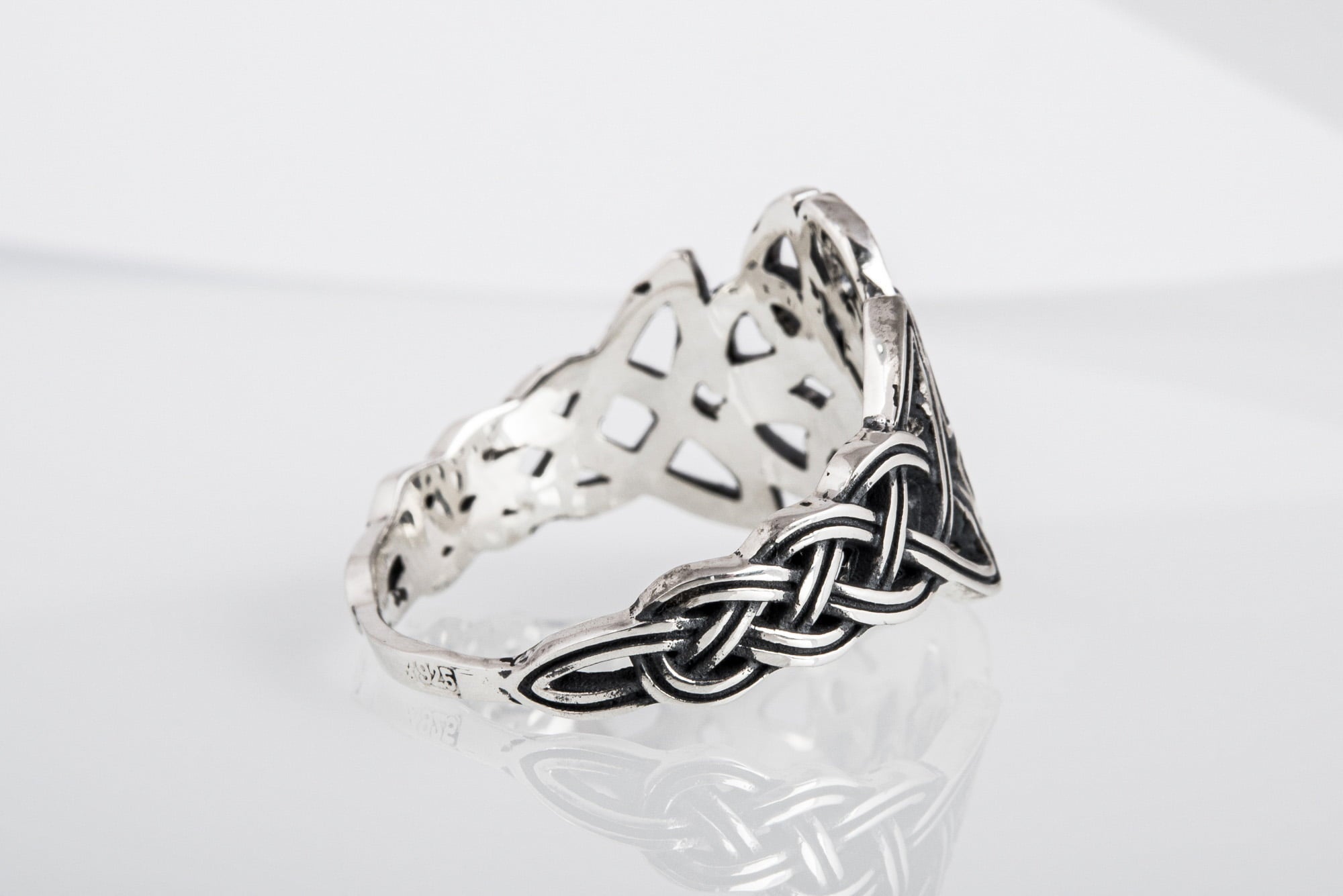 Celtic Ornament Ring Handmade Sterling Silver Celtic Ring - vikingworkshop