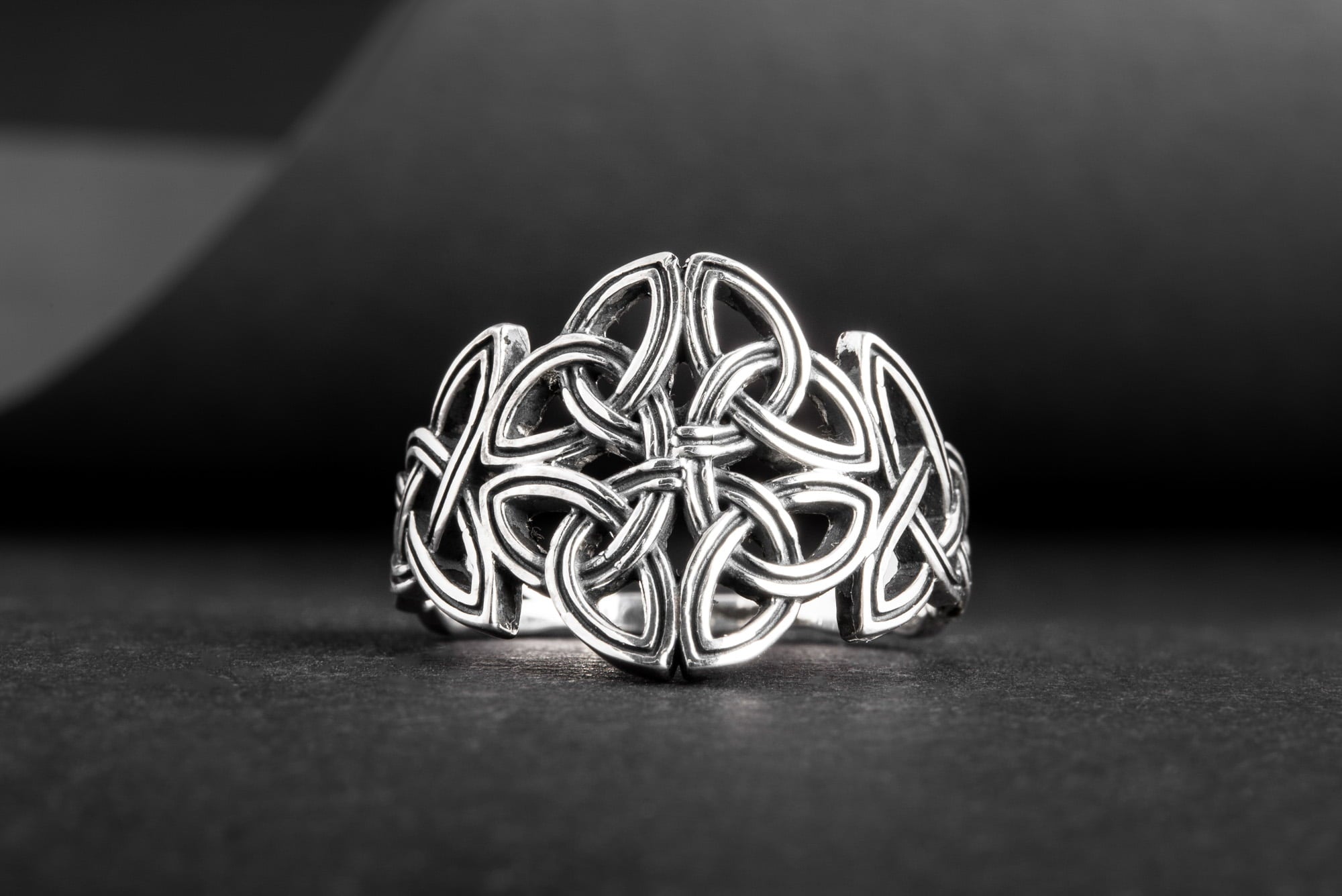 Celtic Ornament Ring Handmade Sterling Silver Celtic Ring - vikingworkshop