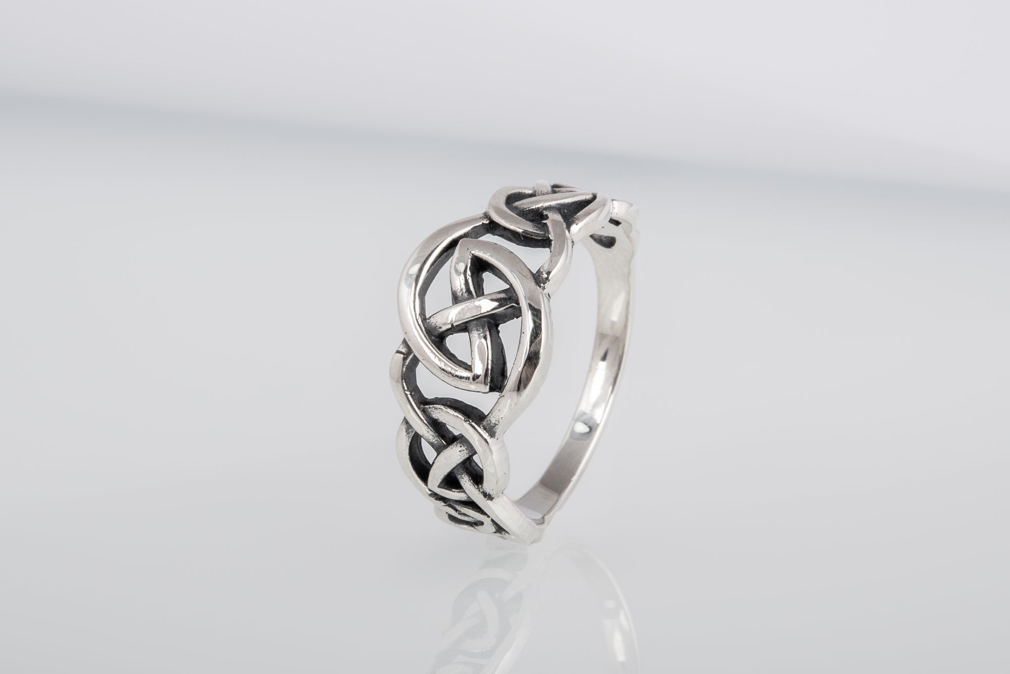 Celtic Ornament Ring Sterling Silver Handcrafted Celtic Jewelry - vikingworkshop