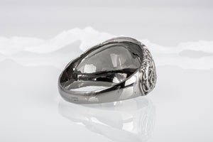 Snake Ring Unique Animal Sterling Silver Ruthenium Plated Ring Handcrafted Unique Jewelry - vikingworkshop